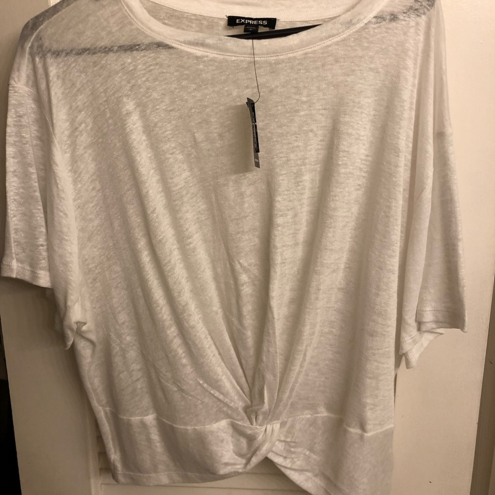 Express Twist Front Linen Tee